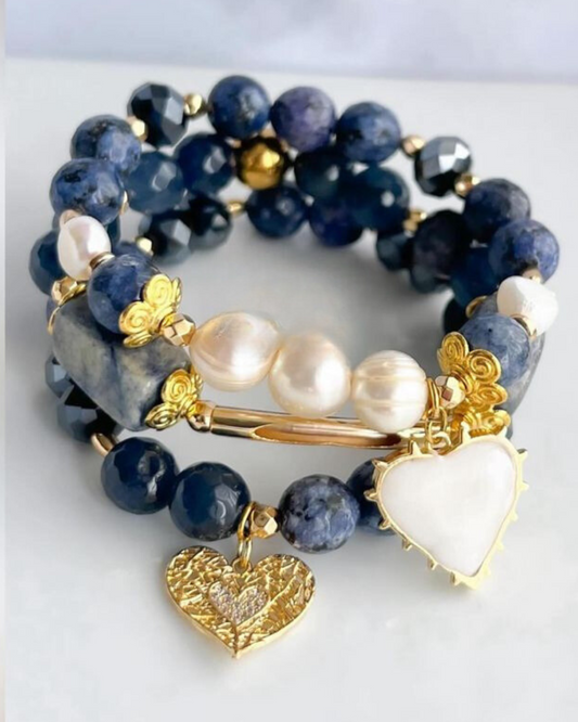 Lapiz Lazuli Heart Bracelet