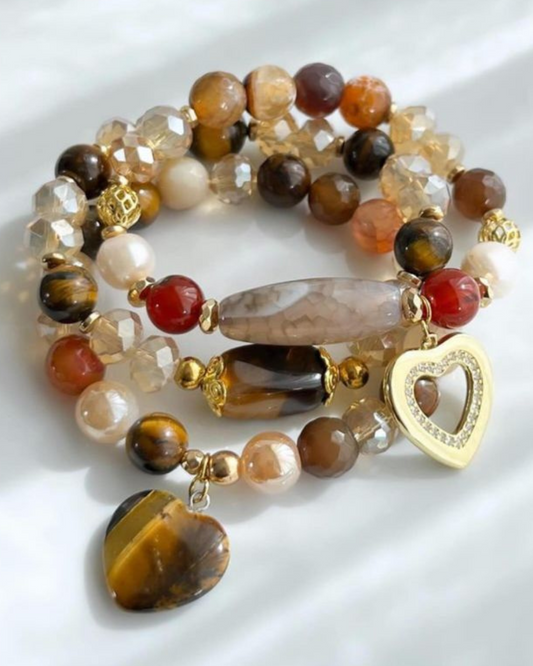 Tubular Bead Tiger Eye Bracelet