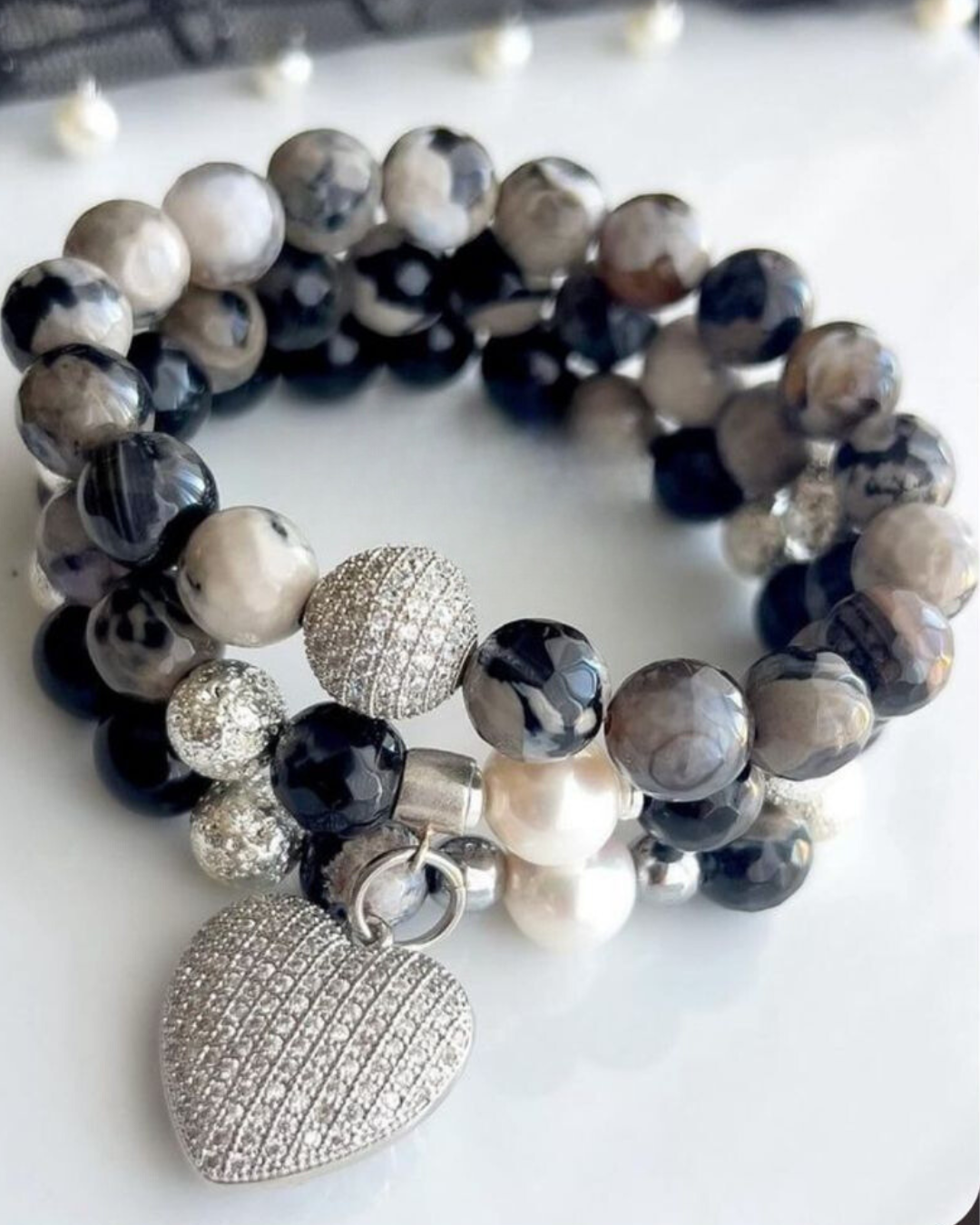 Ice Heart Gray Bracelet