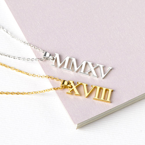 Roman Numerals Necklace, Birthday Gift For Her, Mom Birthday Gift