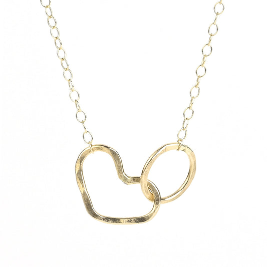 Namaste Necklace - Heart and Circle Infinity Necklace-0