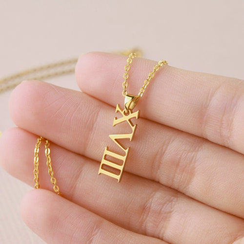 Roman Numerals Necklace, Birthday Gift For Her, Mom Birthday Gift