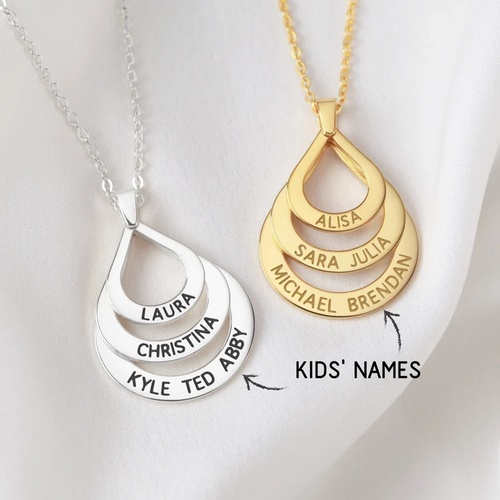 Mother Necklace Kids Names, Children Name Jewelry, Gift From Daughter