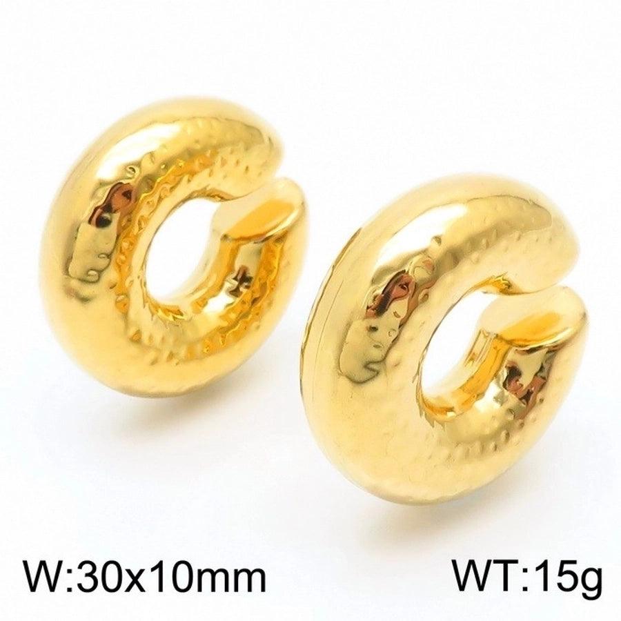 1 Pair Modern Style Simple Style Solid Color Plating Stainless Steel 18K Gold Plated Earrings