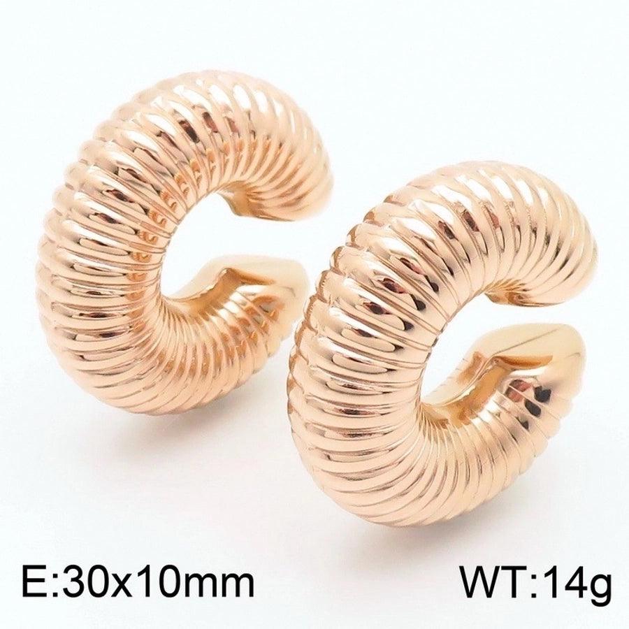 1 Pair Modern Style Simple Style Solid Color Plating Stainless Steel 18K Gold Plated Earrings