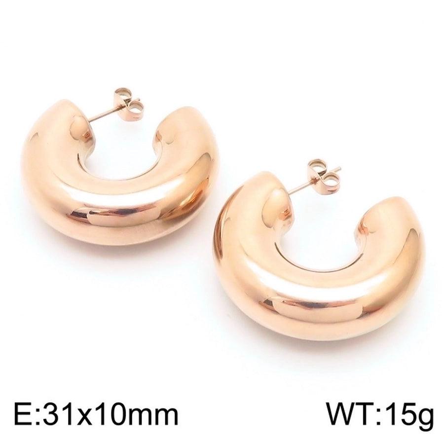 1 Pair Modern Style Simple Style Solid Color Plating Stainless Steel 18K Gold Plated Earrings