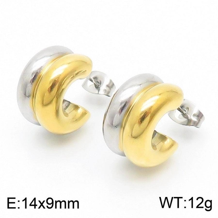 1 Pair Modern Style Simple Style Solid Color Plating Stainless Steel 18K Gold Plated Earrings