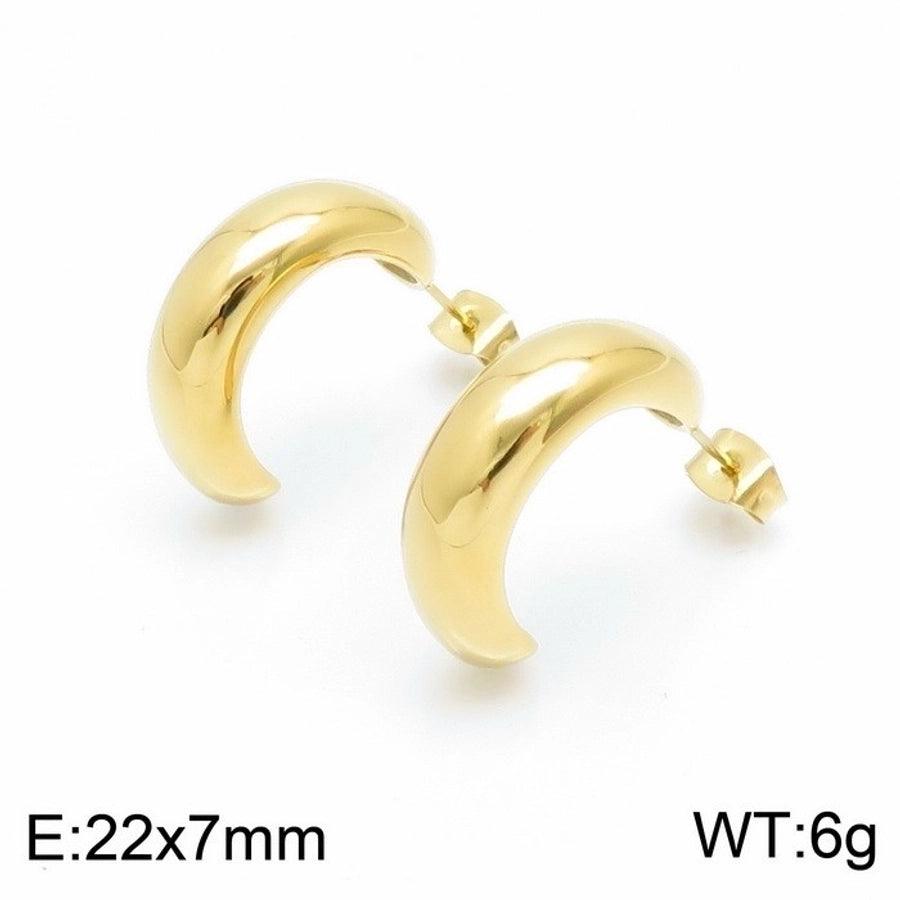 1 Pair Modern Style Simple Style Solid Color Plating Stainless Steel 18K Gold Plated Earrings