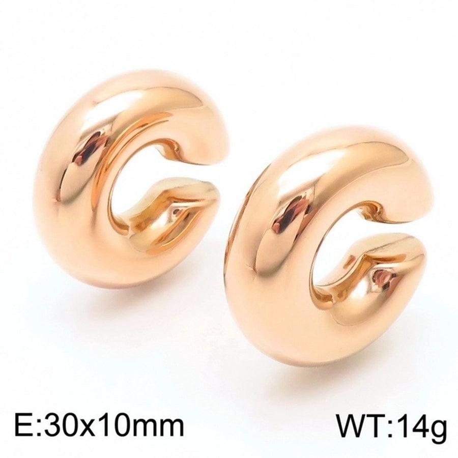 1 Pair Modern Style Simple Style Solid Color Plating Stainless Steel 18K Gold Plated Earrings