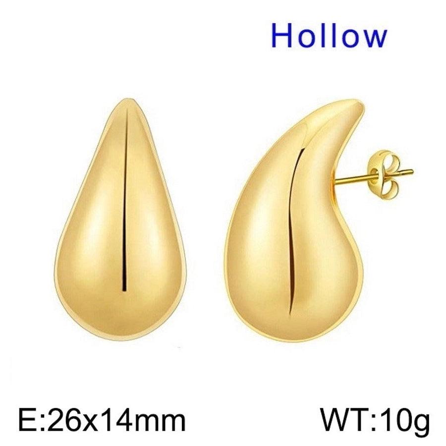 1 Pair Modern Style Simple Style Solid Color Plating Stainless Steel 18K Gold Plated Earrings