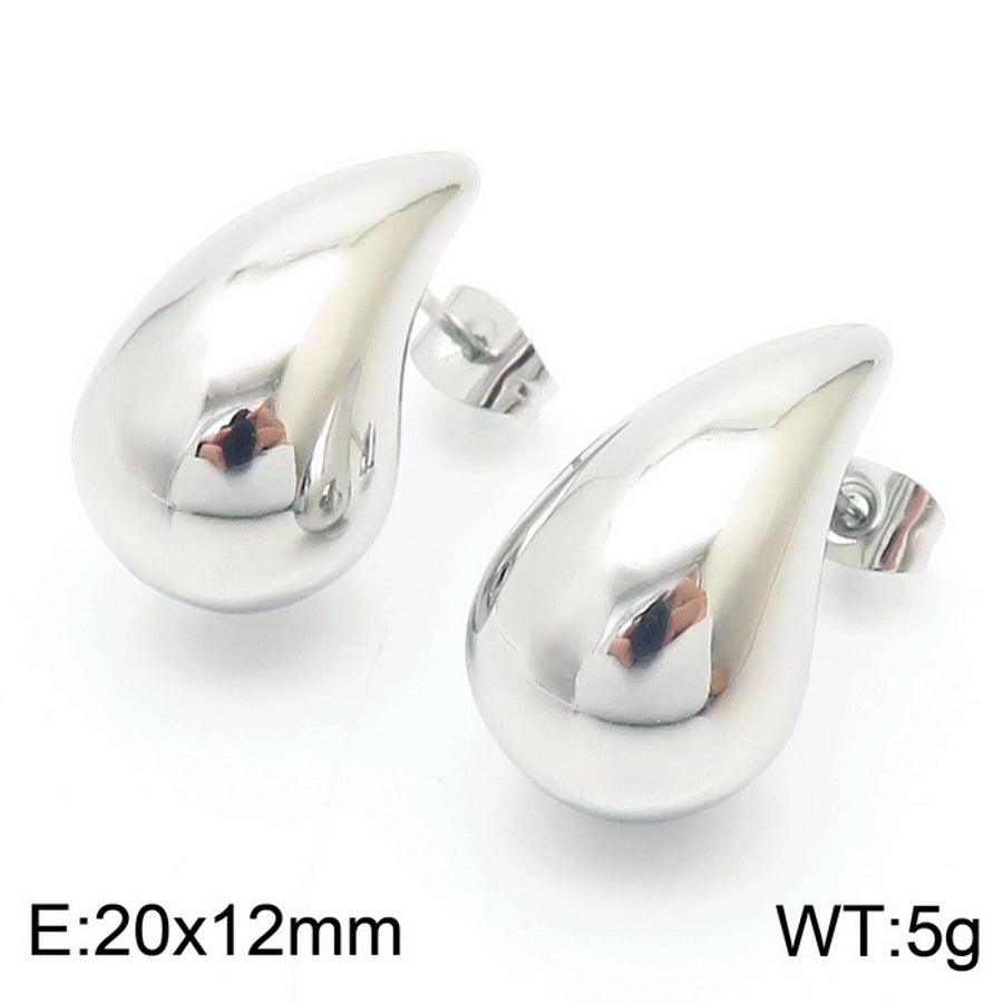 1 Pair Modern Style Simple Style Solid Color Plating Stainless Steel 18K Gold Plated Earrings