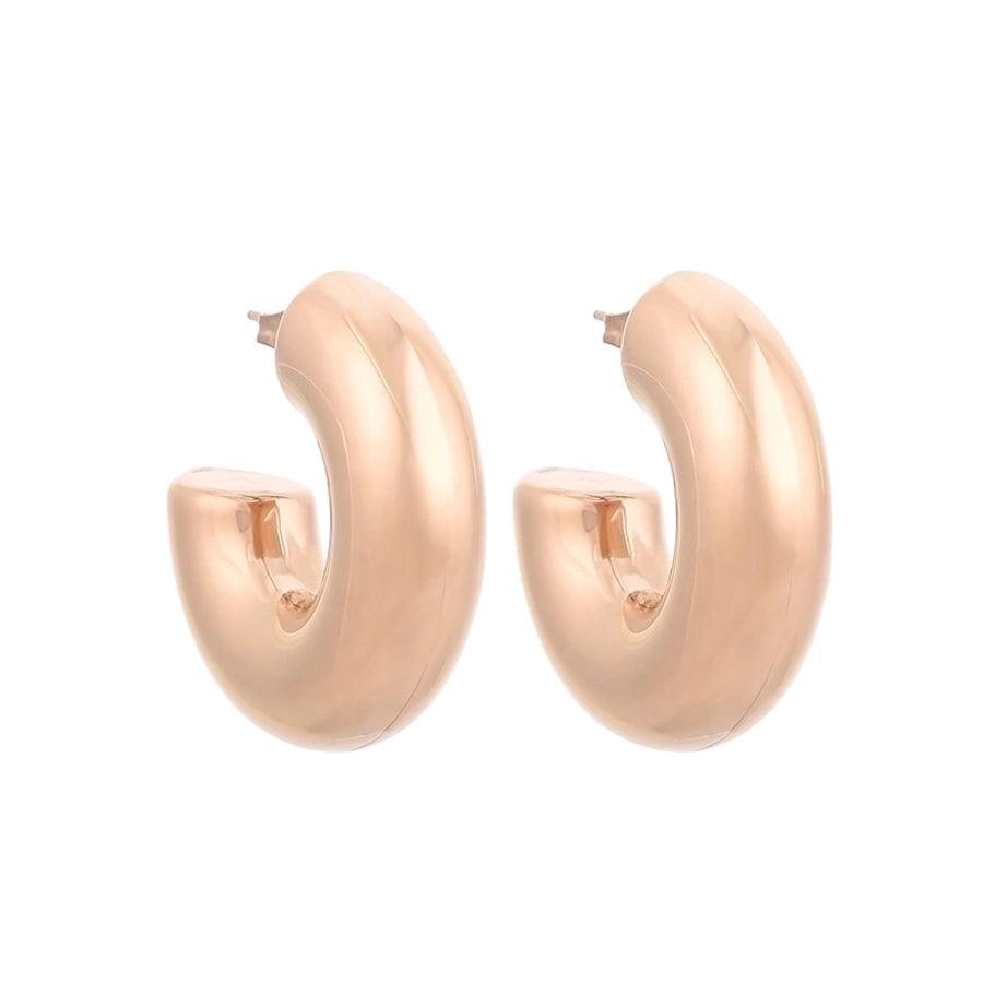 1 Pair Modern Style Simple Style Solid Color Plating Stainless Steel 18K Gold Plated Earrings