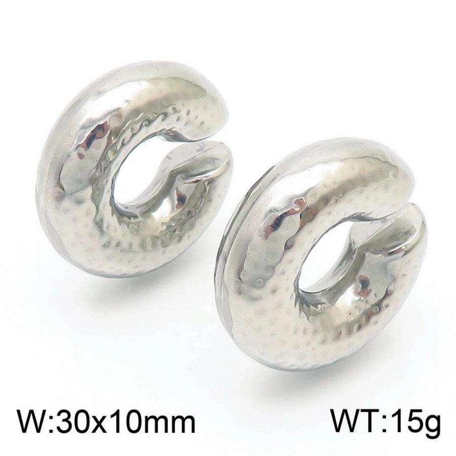 1 Pair Modern Style Simple Style Solid Color Plating Stainless Steel 18K Gold Plated Earrings