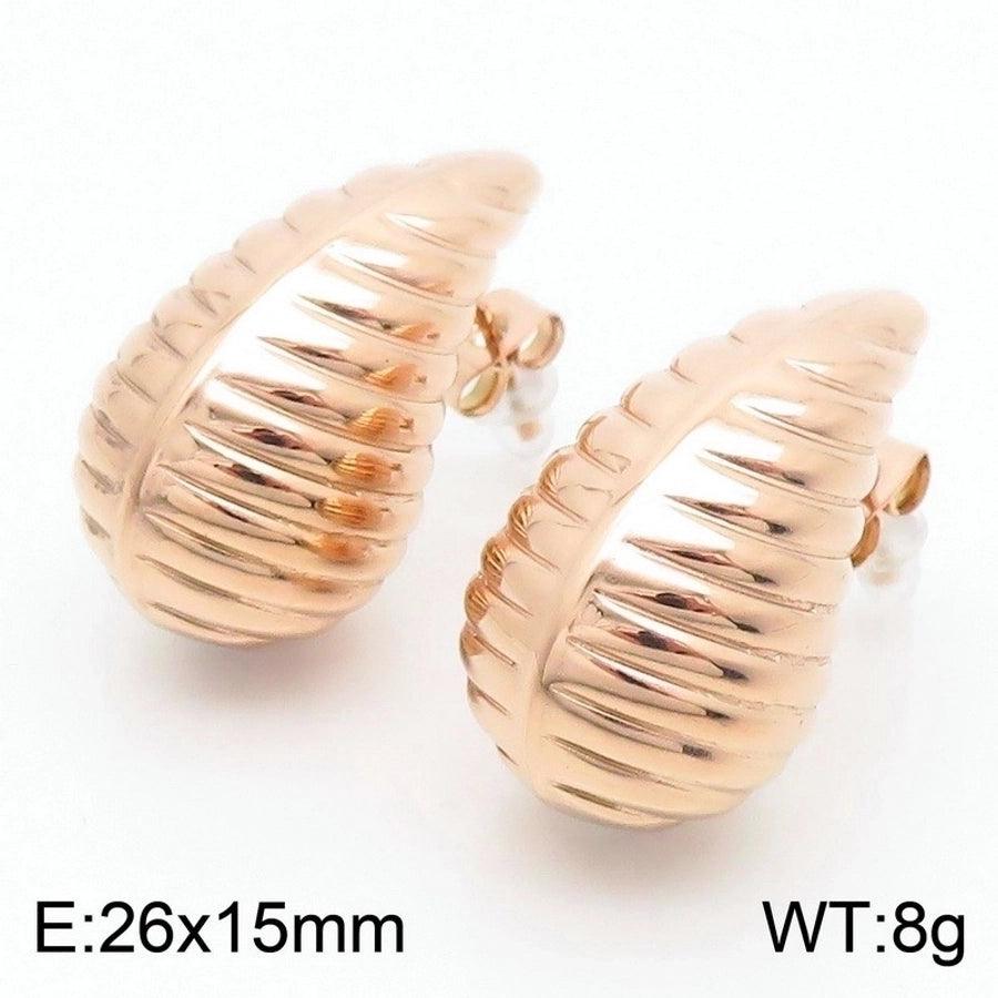 1 Pair Modern Style Simple Style Solid Color Plating Stainless Steel 18K Gold Plated Earrings