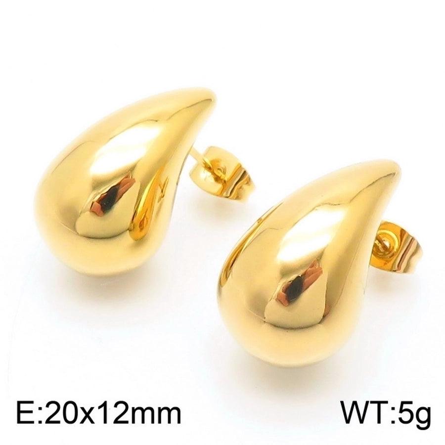 1 Pair Modern Style Simple Style Solid Color Plating Stainless Steel 18K Gold Plated Earrings