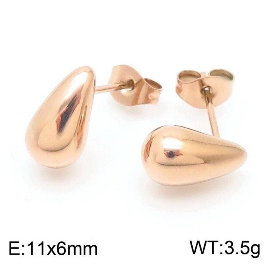 1 Pair Modern Style Simple Style Solid Color Plating Stainless Steel 18K Gold Plated Earrings