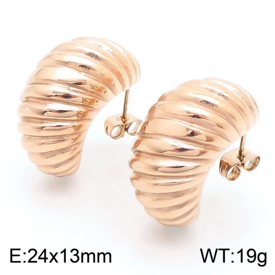 1 Pair Modern Style Simple Style Solid Color Plating Stainless Steel 18K Gold Plated Earrings