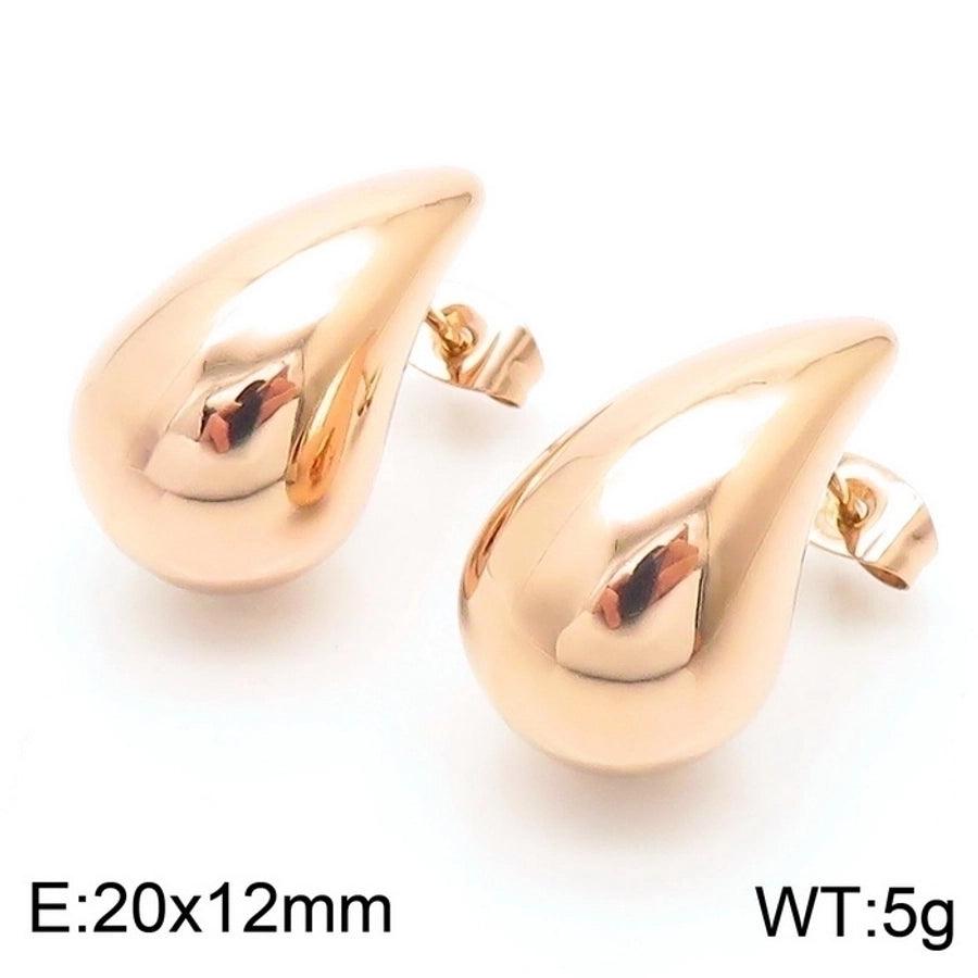 1 Pair Modern Style Simple Style Solid Color Plating Stainless Steel 18K Gold Plated Earrings