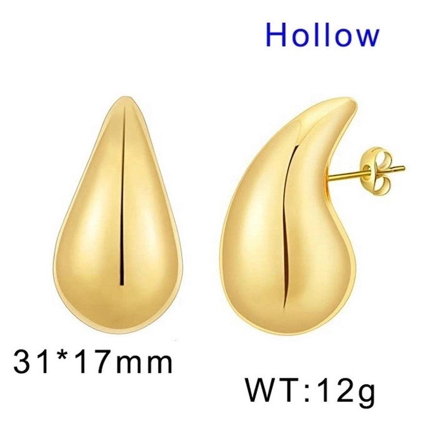 1 Pair Modern Style Simple Style Solid Color Plating Stainless Steel 18K Gold Plated Earrings