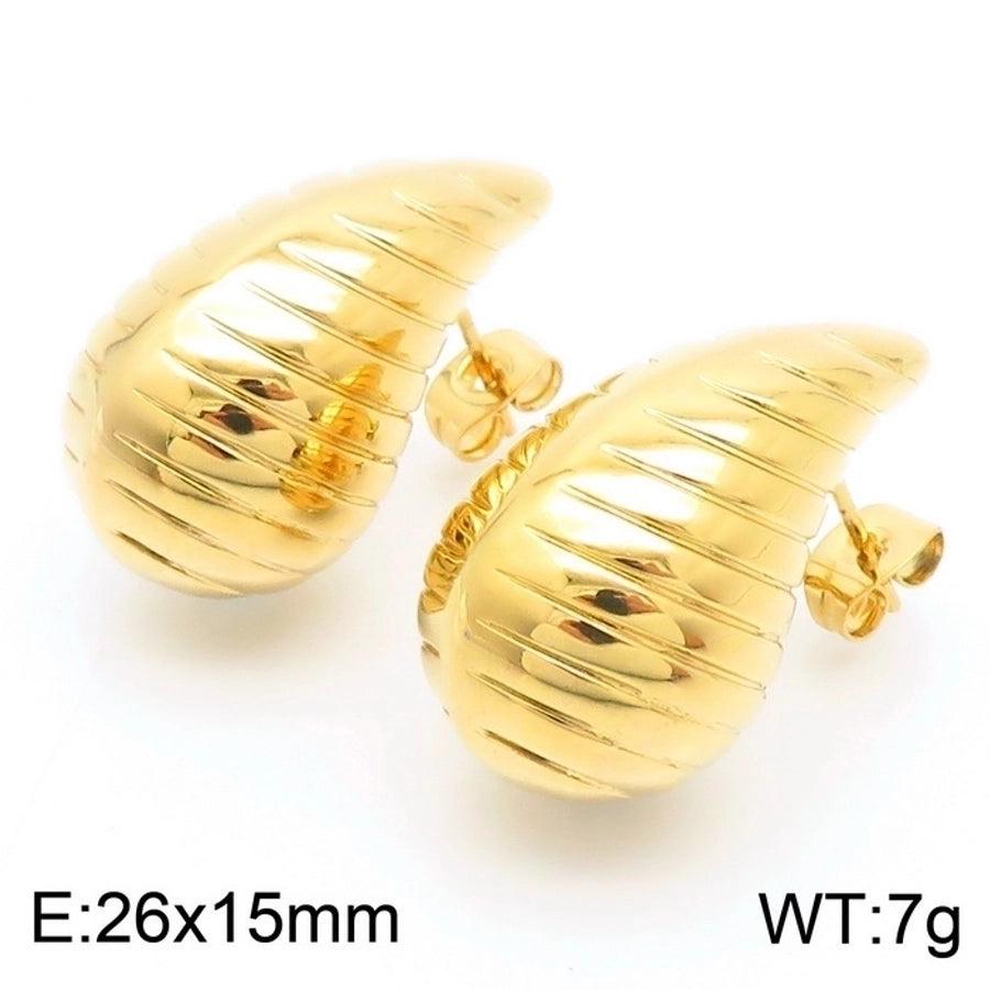 1 Pair Modern Style Simple Style Solid Color Plating Stainless Steel 18K Gold Plated Earrings