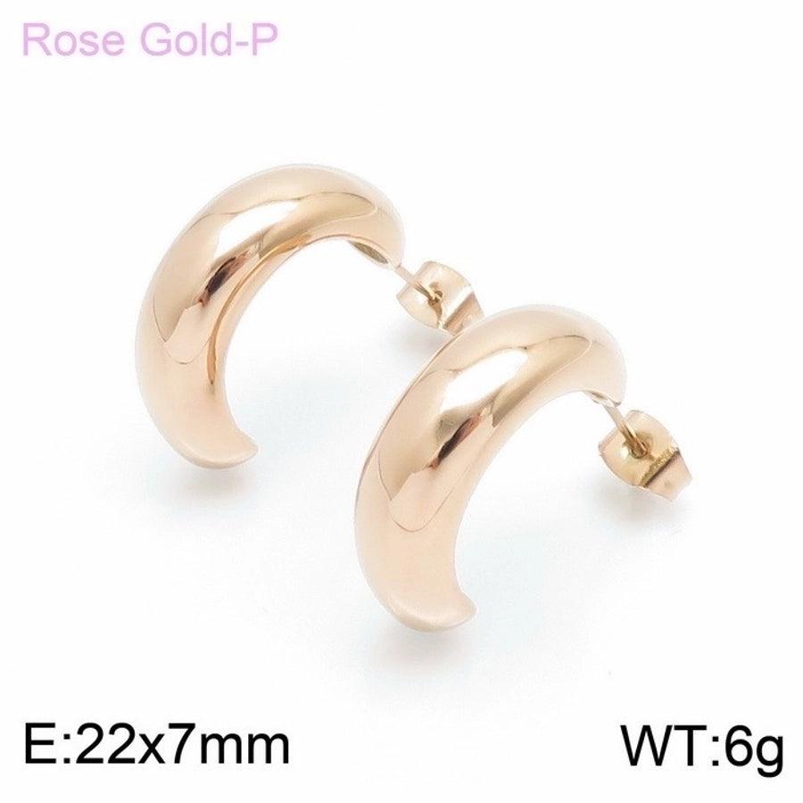 1 Pair Modern Style Simple Style Solid Color Plating Stainless Steel 18K Gold Plated Earrings