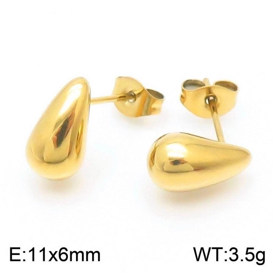 1 Pair Modern Style Simple Style Solid Color Plating Stainless Steel 18K Gold Plated Earrings