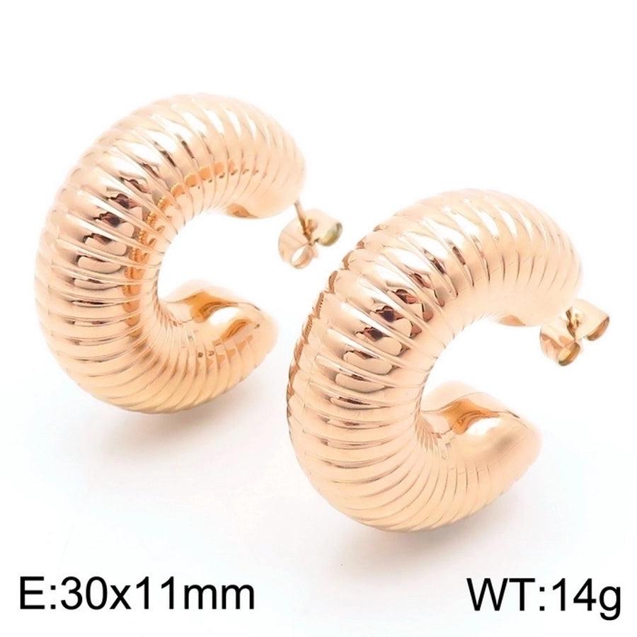 1 Pair Modern Style Simple Style Solid Color Plating Stainless Steel 18K Gold Plated Earrings