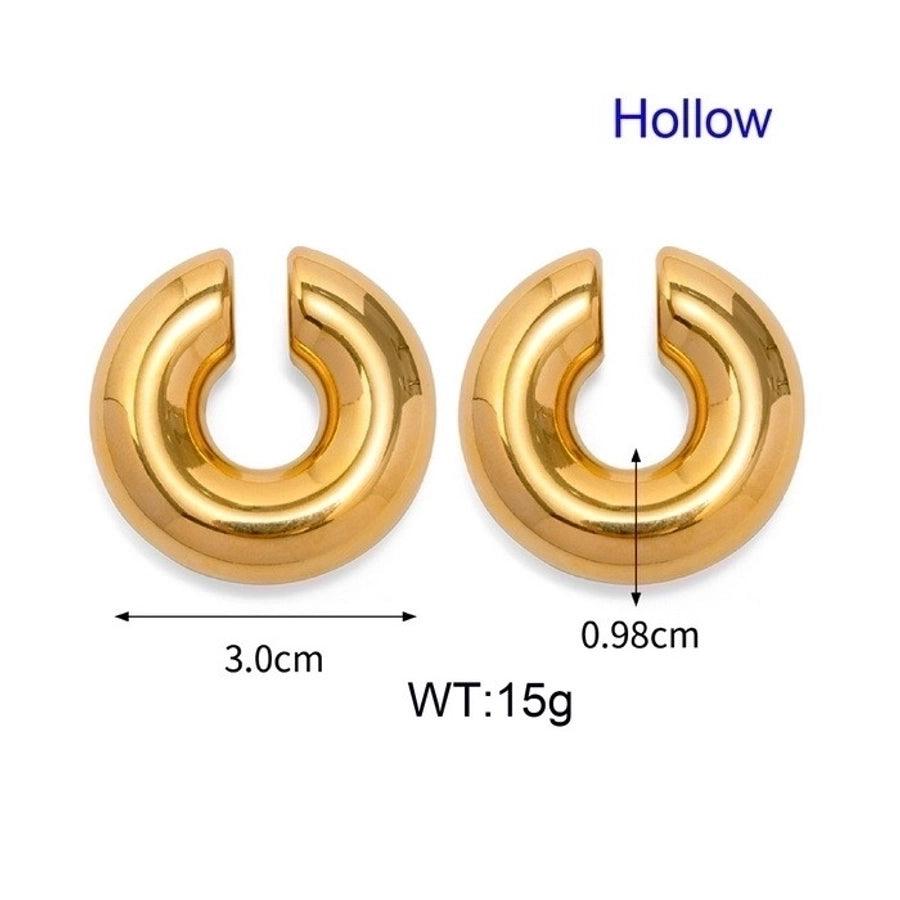 1 Pair Modern Style Simple Style Solid Color Plating Stainless Steel 18K Gold Plated Earrings