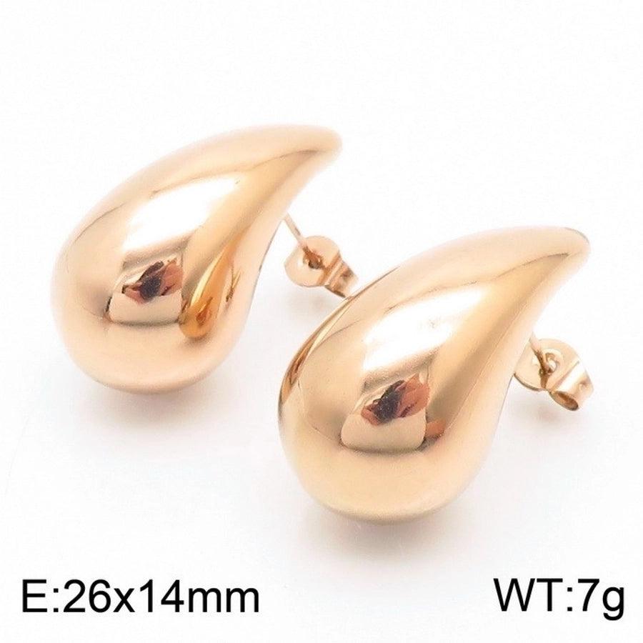 1 Pair Modern Style Simple Style Solid Color Plating Stainless Steel 18K Gold Plated Earrings