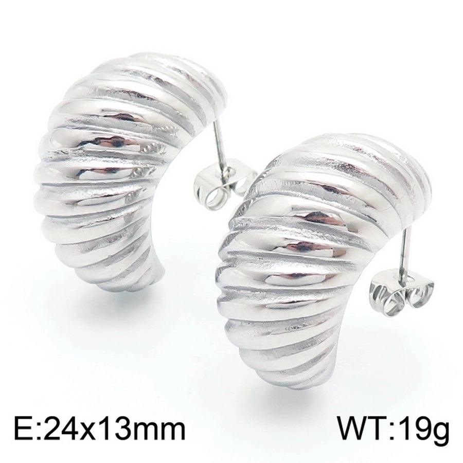 1 Pair Modern Style Simple Style Solid Color Plating Stainless Steel 18K Gold Plated Earrings