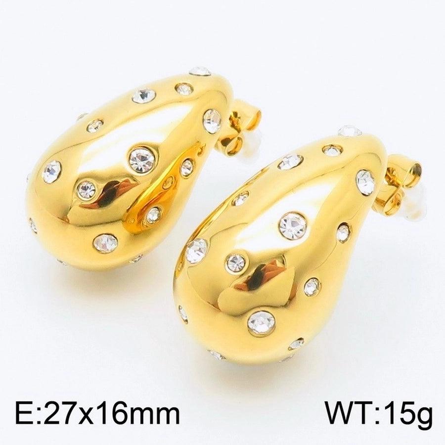 1 Pair Modern Style Simple Style Solid Color Plating Stainless Steel 18K Gold Plated Earrings