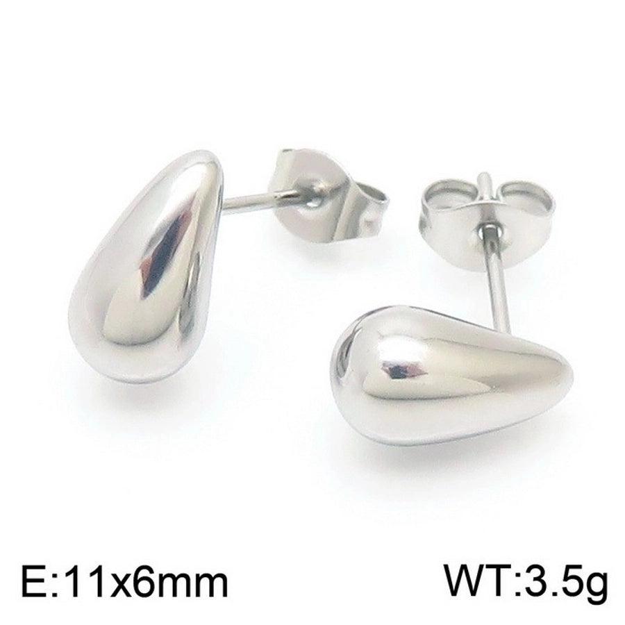 1 Pair Modern Style Simple Style Solid Color Plating Stainless Steel 18K Gold Plated Earrings