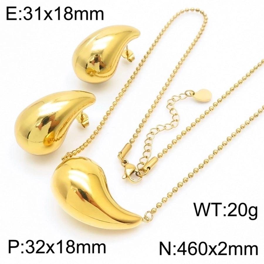 1 Pair Modern Style Simple Style Solid Color Plating Stainless Steel 18K Gold Plated Earrings